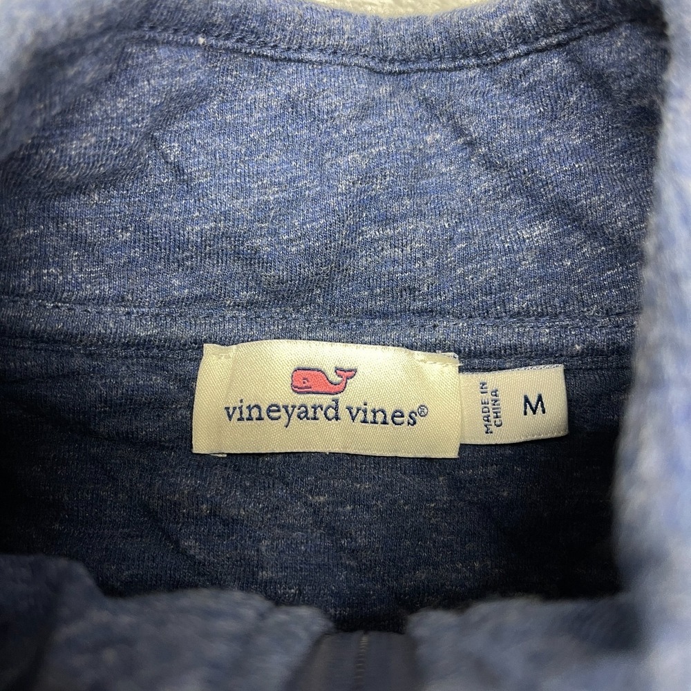 Vineyard Vines Sweatshirt Womens M Blue Long Sleeve Quarter Zip Slit Pullover - Picture 5 of 7